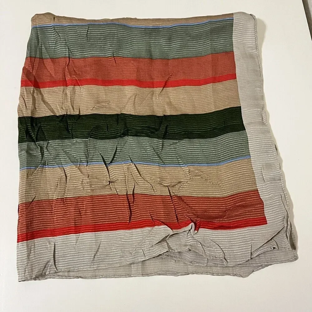 Fisba Stoffels Striped Square Silk Scarf